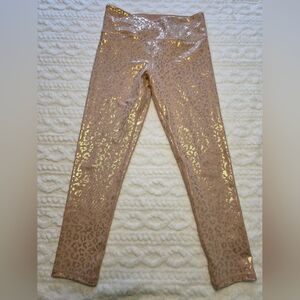 Zyia Leggings - M Metallic Leopard Print